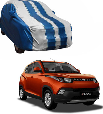 Purpleheart Car Cover For Mahindra KUV100 (With Mirror Pockets)(White, Blue)