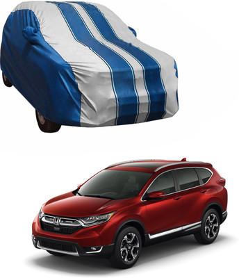 Purpleheart Car Cover For Honda CR-V (With Mirror Pockets)(White, Blue)