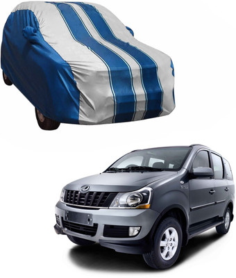 Purpleheart Car Cover For Mahindra Quanto (With Mirror Pockets)(White, Blue)
