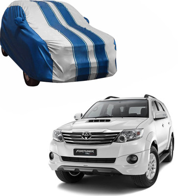Purpleheart Car Cover For Toyota Fortuner (With Mirror Pockets)(White, Blue)