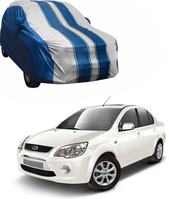 Purpleheart Car Cover For Ford Fiesta Classic (With Mirror Pockets)(White, Blue)