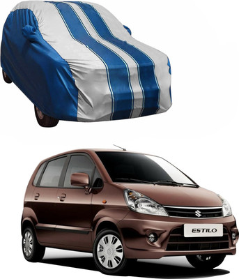 Purpleheart Car Cover For Maruti Suzuki Zen Estilo (With Mirror Pockets)(White, Blue)