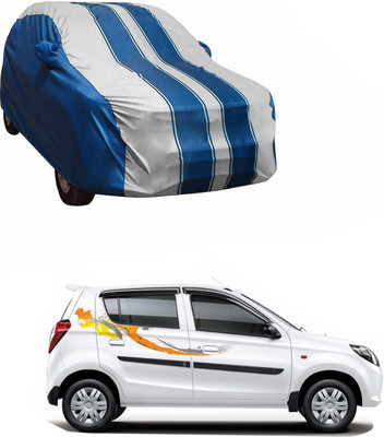 Purpleheart Car Cover For Maruti Suzuki Alto (With Mirror Pockets)(White, Blue)
