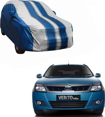 Purpleheart Car Cover For Mahindra Verito (With Mirror Pockets)(White, Blue)