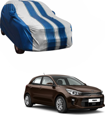 Purpleheart Car Cover For Renault Pulse (With Mirror Pockets)(White, Blue)