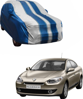 Purpleheart Car Cover For Renault Fluence (With Mirror Pockets)(White, Blue)