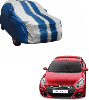 Purpleheart Car Cover For Renault Scala (With Mirror Pockets)(White, Blue)