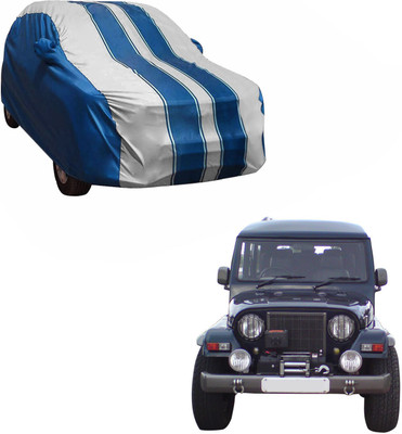 Purpleheart Car Cover For Mahindra Marshal (With Mirror Pockets)(White, Blue)