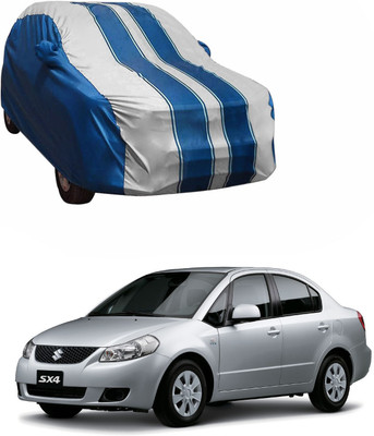 Purpleheart Car Cover For Maruti Suzuki SX4 (With Mirror Pockets)(White, Blue)
