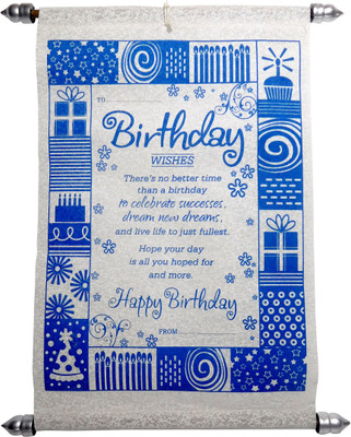 

Siddhi Gifts Birthday Gifts For Girlfriend - Happy Birthday Scroll Greeting Card Greeting Card(Blue, Pack of 1)