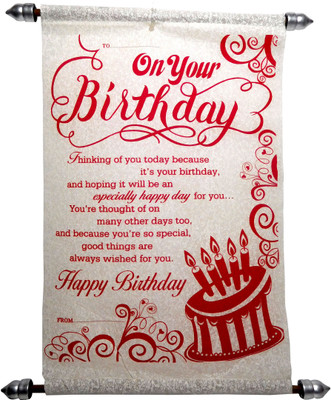 

Siddhi Gifts Happy Birthday Scroll Greeting Card Greeting Card(Red, Pack of 1)