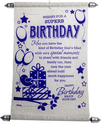 

Siddhi Gifts Birthday Gifts - Happy Birthday Scroll Greeting Card Greeting Card(Blue, Pack of 1)