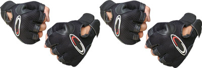Hyper Adam AN-91 New HEAVY LEATHER PADDING Netted With Wrist Support Gym & Fitness Gloves (, Black