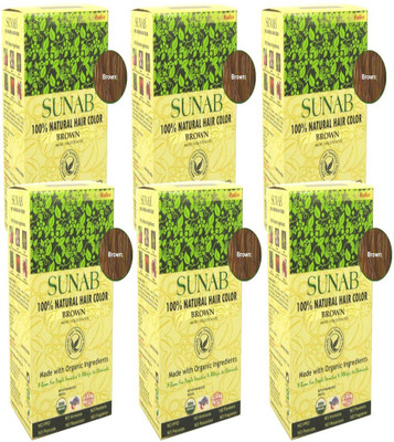 

Radico Sunab Certified Organic And 100% Natural Brown ( 6 IN 1 Pack ) Hair Color(BROWN)