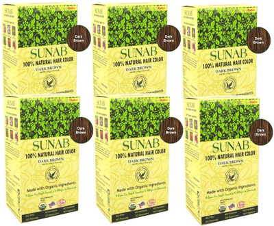 

Radico Sunab Certified Organic And 100% Natural Dark Brown (6 IN 1 Pack) Hair Color(Dark Brown)