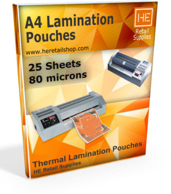 

HE Retail Supplies A4 Laminating Sheet(80 mil Pack of 25)