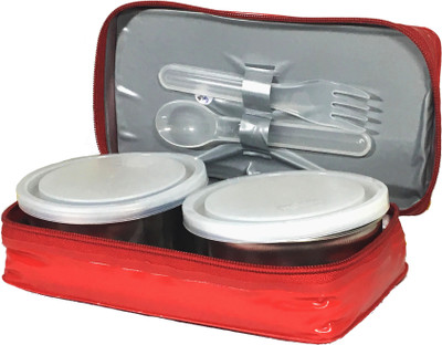 

Milton Exclusive mini 2 Containers Lunch Box(400 ml), Red