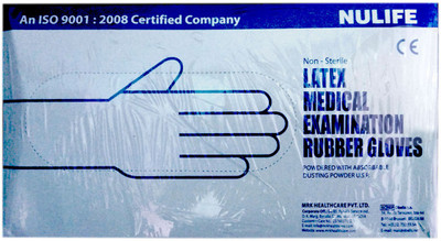 

Nulife LATEX MEDICAL EXAMINATION RUBBER GLOVES MEDIUM Latex Examination Gloves(Pack of 100)