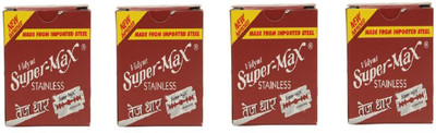 

Super Max Stainless Blade Set of 4 Saloon Pack, (200 Blades)(Pack of 4)