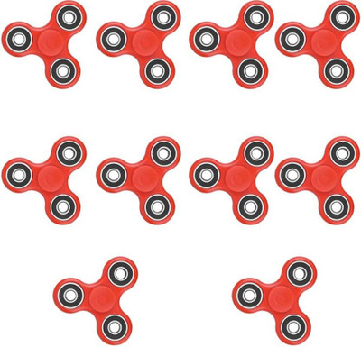 

Shockyfi Fidget Toy Hand Spinner - Stress Reducer, High Speed,Super Smooth and Well Balanced Combo 10 color red(Red)(Red)