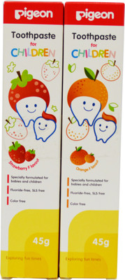 

Pigeon Combo of Strawberry and Orange toothpaste 45g*2(Pack of 2) Toothpaste(90 g)