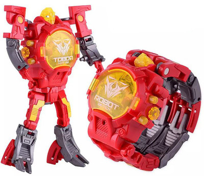 

Kiditos Transforming Robot Toy Convert to Digital Watch for Kids(Red)