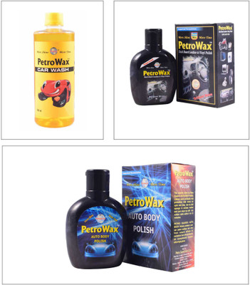 

PetroWax Combo : Car Wash Shampoo + Dashboard leather and vinyl Polish + Autobody Polish Combo