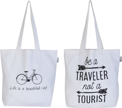 

Accent Home AHTOTEBAGPRNT1 Multipurpose Bag(White, 5 inch)