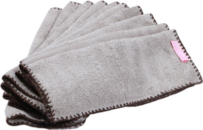 

Mumma's Touch Cotton 400 GSM Bath Towel(Pack of 10, Beige), Beige - dark brown border
