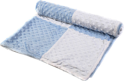 

Babyoodles Checkered  Coral Blanket(Polyester, Blue