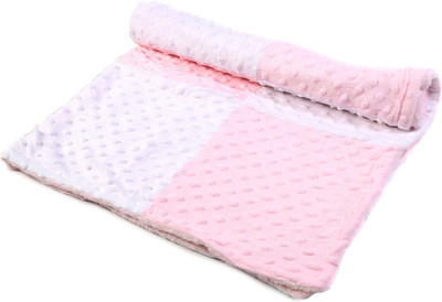 Babyoodles Checkered  Crib Baby Blanket(Microfiber, Pink