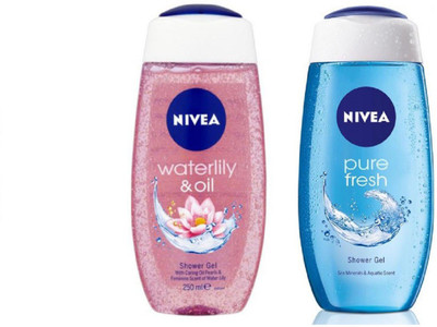

Nivea PURE FRESH SHOWER GEL 250 ML + WATERLILY & OIL SHOWER GEL 250 ML(250 ml, Pack of 2)
