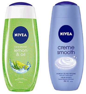 

Nivea CREME SMOOTH SHOWER GEL 250 ML + LEMON & OIL SHOWER GEL 250 ML(250 ml, Pack of 2)