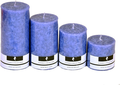 

Pingaksh Crafty Collection Marble Pillar Candle Set of Four (Sea Breeze) Candle(Blue, Pack of 4)