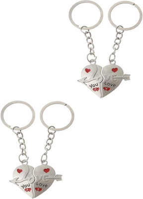 

MGP Fashion Love Heart Couple Gift Key Chain Combo No.155 Key Chain(Multicolor)
