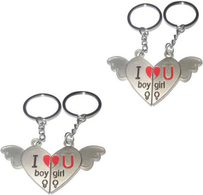 

MGP Fashion Love Heart Couple Gift Key Chain Combo No.153 Key Chain(Multicolor)