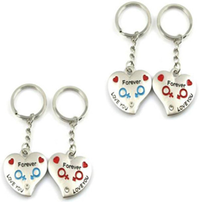 

MGP Fashion Love Heart Couple Gift Key Chain Combo No.144 Key Chain(Multicolor)