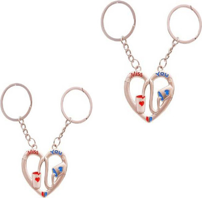 MGP Fashion Love Heart Couple Gift Key Chain Combo No.146 Key Chain(Multicolor)