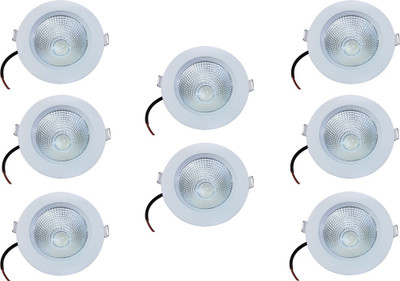 

Bene LED 7w Gleam Round Ceiling Light, Color of LED Warm White (Yellow) (Pack of 8 Pcs) Recessed Ceiling Lamp