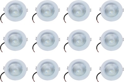 BENE LED 7w Gleam Round Ceiling Light, Color of LED Warm White (Yellow) (Pack of 12 Pcs) Recessed Ceiling Lamp(Yellow)