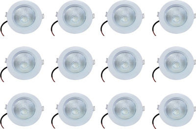 

Bene LED 9w Round Ceiling Light, Color of LED White (Pack of 12 Pcs) Recessed Ceiling Lamp