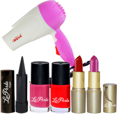 

Adbeni Hair Dryer With Nail Paint Lipstick and Kajal(Set of 6)