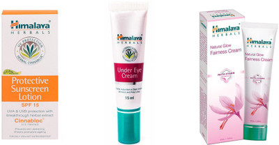 

Himalaya Protective Sunscreen Lotion, Under Eye Cream, Natural Glow Fairness Cream(Set of 2)