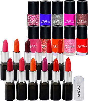 

Adbeni 12 Lipstick 10 Jari and Matte Nail Paint Shade-A(Set of 22)