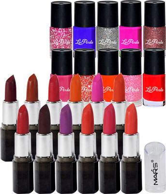 

Adbeni 12 Lipstick 10 Jari and Matte Nail Paint Shade-B(Set of 22)