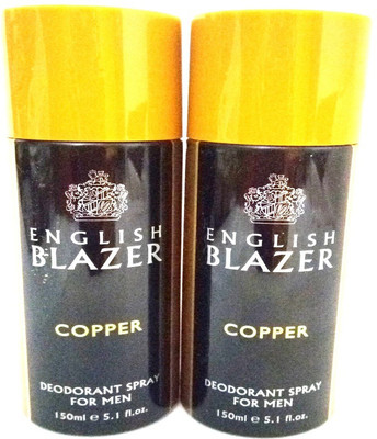 

English Blazer Copper Deodorant Spray - For Men(300 ml, Pack of 2)