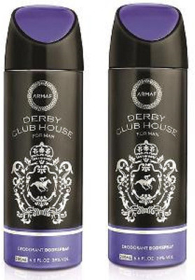 

Armaf Derby Club House (200 Ml) Perfume Bodyspray Perfume Body Spray - For Men(400 ml, Pack of 2)