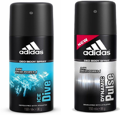 

ADIDAS Ice Dive & Dynamic Pulse Deodorant Spray - For Men(300 ml, Pack of 2)