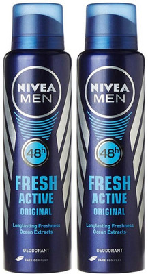 

Nivea Fresh Active Original (300 ML, Pack of 2) Longlasting Deodorant Spray - For Men(300 ml, Pack of 2)