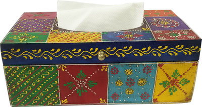 

The Ethnic Story 1 Compartments Wood Tissue Paper Box(Multicolor)